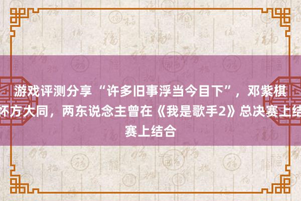 游戏评测分享 “许多旧事浮当今目下”，邓紫棋缅怀方大同，两东说念主曾在《我是歌手2》总决赛上结合